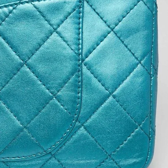 Chanel Turquoise 2.55 Reissue Quilted Classic Calfskin Leather 227 Jumbo Flap... Shoulder Bags